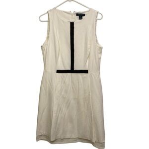 3/$15 Lauren Ralph Lauren Cream Sleeveless Dress Faux Leather Accents Women’s 12